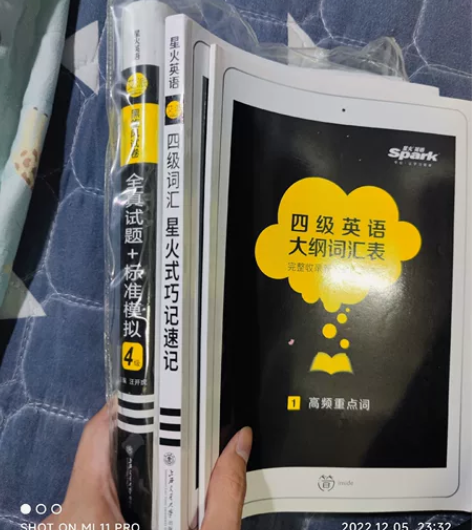 星火英语四级词汇速记和真题，京东购入的，到...
