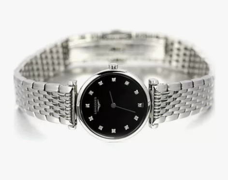 浪琴Longines手表女嘉岚系列黑色镶钻...