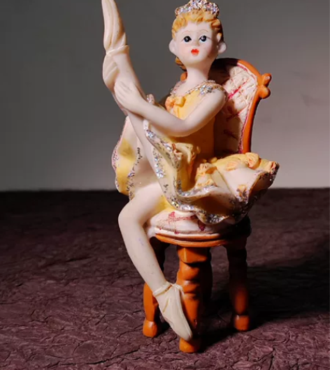 日本回流中古手工制作树脂芭蕾舞女孩人形娃娃...