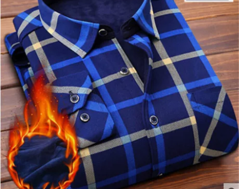 全新带吊牌新款男士保暖衬衫加绒加厚长袖修身...