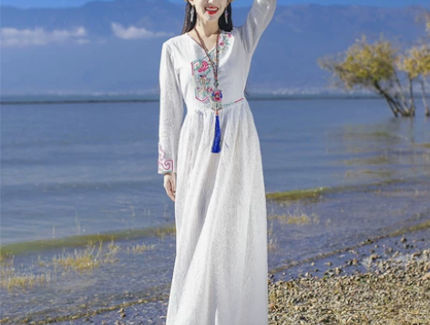 千蹈妆 坠灵香 夏新品民族风原创刺绣收身显...