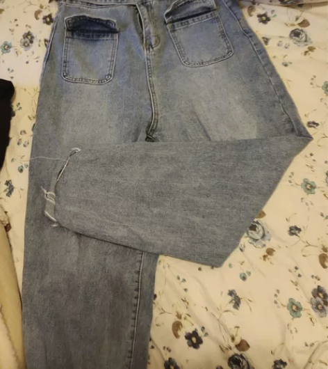 牛仔裤女装冬季韩版新款高腰显瘦阔腿九分裤子...