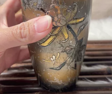 日本鎏金花瓶摆件,重341克,新品上架,带...