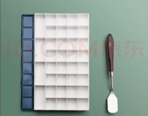 咔巴熊48格软盖颜料盒调色盒盘水粉水彩画4...