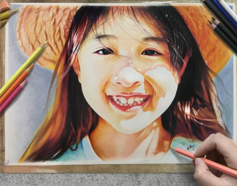彩铅画素描代画素描画像定制彩铅头像画真人照...
