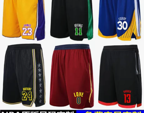 短裤裤子NBA篮球裤运动短裤男科比欧文健身...