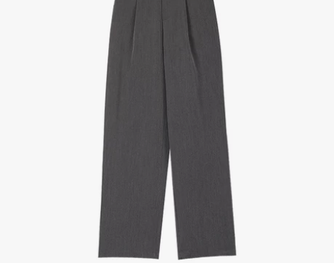 kumikumi宽松西装裤女夏季显瘦复古高...