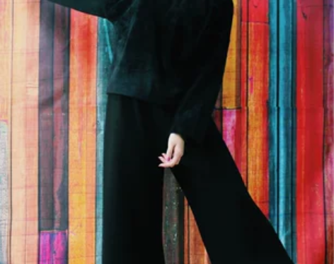 畔喜原创自制 复古纯色百搭加绒阔腿裤九分裤...