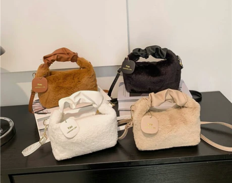 【捡漏】高级感高颜值毛绒手提包包女2022...