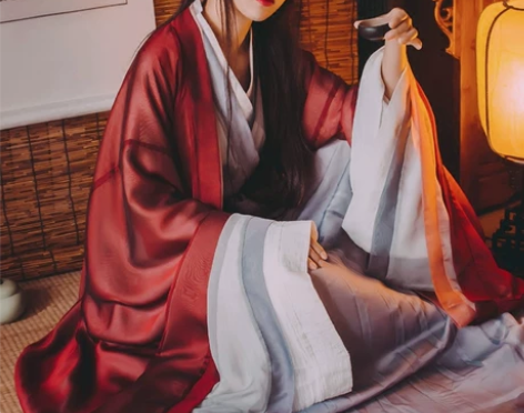 魏晋风红色汉服女古装日常中国风广袖流仙裙交...