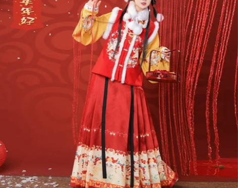 裳云兮大全套《福虎呈祥》明制汉服女比甲马面...