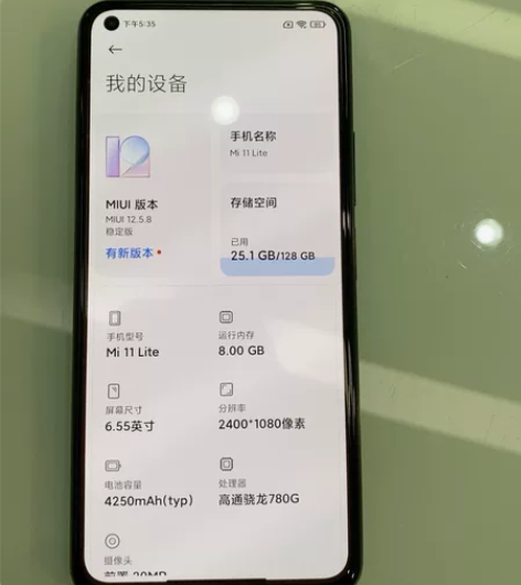 小米11青春版黑色128G，国行。售后换过...