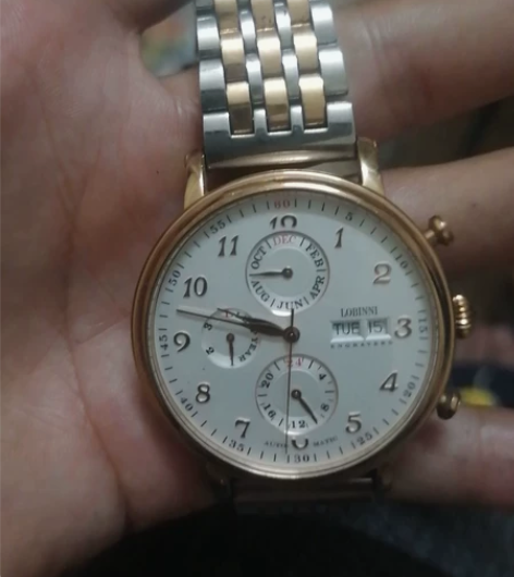 罗宾尼男士手表男品牌防水多功能机械表真皮带...