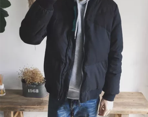 冬季保暖修身男装棉服外套纯色时尚韩版立领棉...