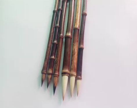 自家老人老技师纯手工制作的精致紫毫毛笔和兼...