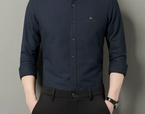 比音勒芬2022新款高级感长袖衬衫男纯棉免...