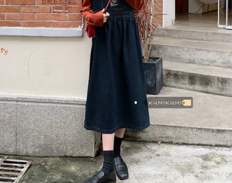小花刺绣减龄学生背带裙女装裙子秋季2020...