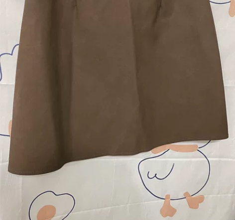 速品冬季a字裙咖啡色皮裙半身裙短裙，闲置全...