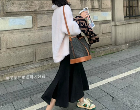 tina/高腰鱼尾裙女2020秋冬季新款洋...