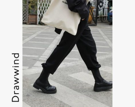 画风drawwind卫裤女早秋高腰百搭直筒...
