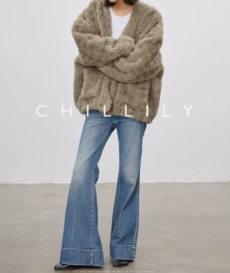 CHILLILY摩登轻复古 微喇牛仔裤20...