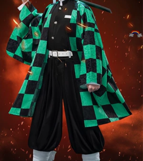 暗纹炭治郎cos羽织外套队服鬼灭之刃 仅外...