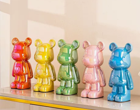 网红暴力熊公仔陶瓷暴力熊摆件存钱罐轻奢客厅...