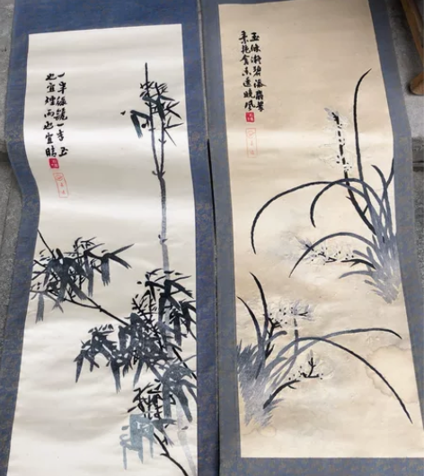 湘绣、手刺绣画、一幅、两张、好几十年的手功...