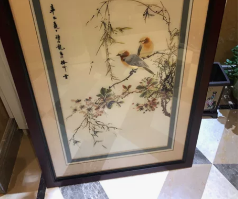 挂画纯手工新款精品苏州刺绣画苏绣成品挂画玄...