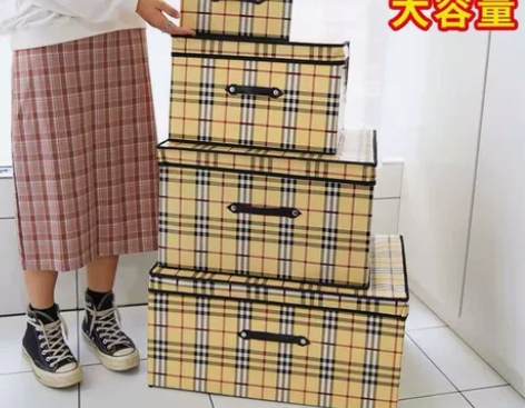 收纳箱大号布艺防水折叠收纳盒衣物棉被整理箱...