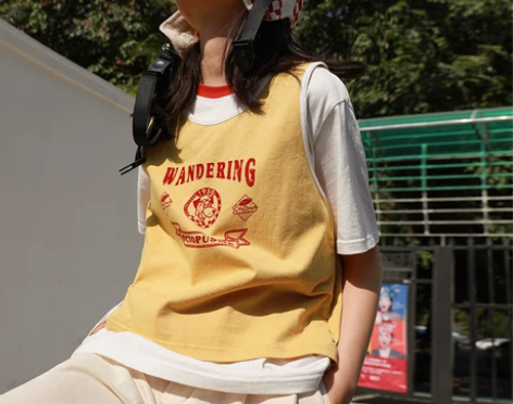 octopusme章鱼家复古背心女设计感小...