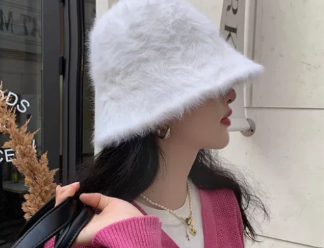 渔夫帽 紫色紫色紫色紫色 不是白色 毛毛 ...