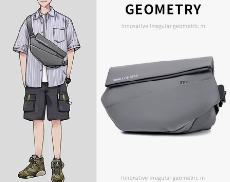 单肩斜挎包原创潮牌邮差包机能风男包包夏季胸...