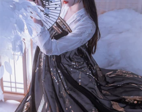 汉服  齐胸襦裙 艺缕 黑云鹤 大袖衫+上...