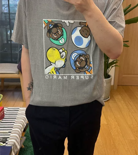 超级玛丽的短袖，韩国店铺买的不知道啥牌子，...