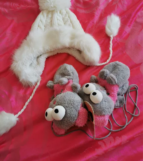 加绒针织毛线帽护耳雷锋帽/卡通毛绒手套,2...