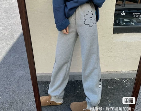 加绒加长灰色运动裤，非常厚实，非常长，本人...