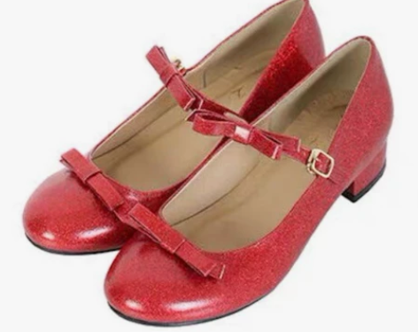 日系fint红色亮晶晶蝴蝶结玛丽珍洛丽塔单...