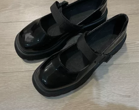 搬家急出|复古玛丽珍鞋女厚底jk制服黑色小...