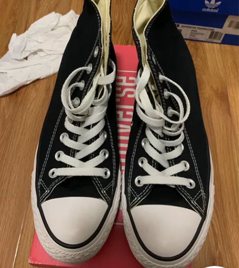 匡威allstar高帮帆布鞋，黑色40码，...