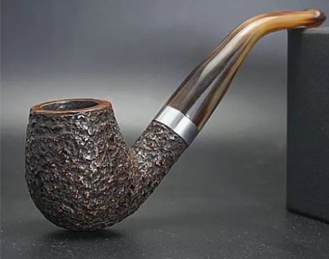 实木木质实木进口石楠根 牛角咬嘴 原木烟斗...