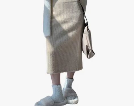 水貂绒半身裙女秋冬新款加厚中长款一步裙毛绒...