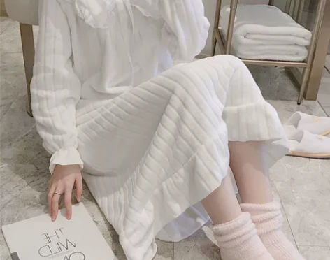 【包邮店铺】珊瑚绒睡裙女秋冬季法兰绒睡衣冬...