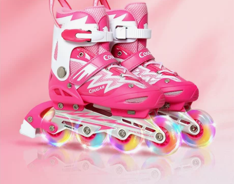 美洲狮儿童轮滑鞋全套装溜冰鞋初学者旱冰鞋男...