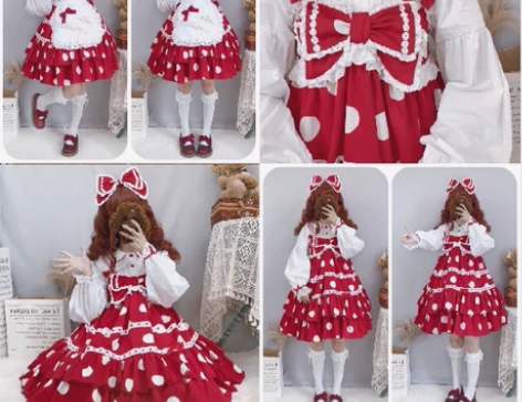 【实体店现货】甜心波点jsk 红色loli...