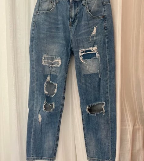 jeans破洞牛仔裤 27码（120斤内）...
