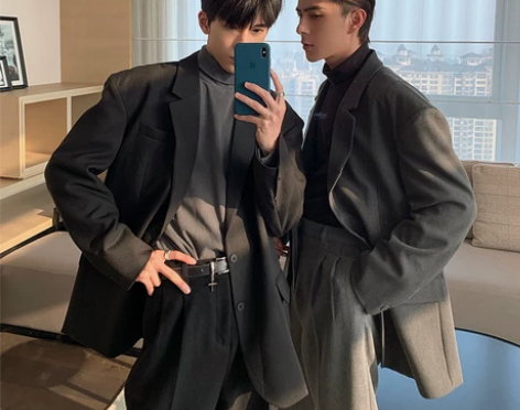 西装暴徒春季帅气百搭宽松韩版潮休闲西服外套...