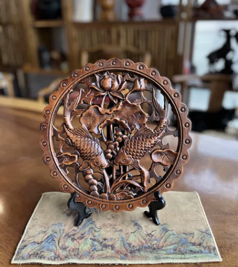 东阳木雕香樟木花板挂件背景墙书房家居工艺品...