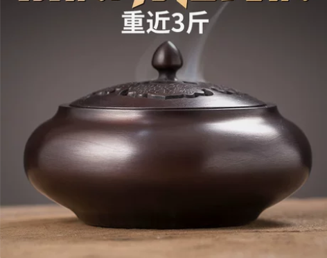 熏香炉 檀香熏香炉紫铜香炉家用纯铜香熏炉茶...