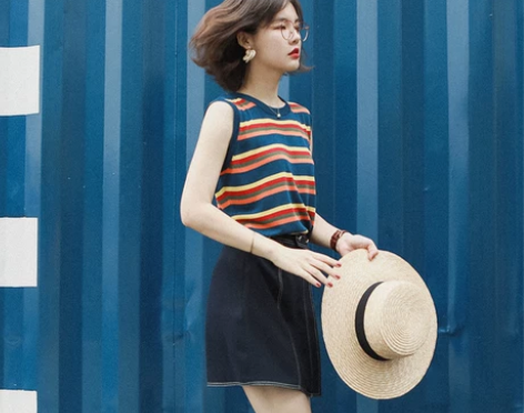 ?【内附实拍】花栗鼠小姐针织背心女夏季复古...